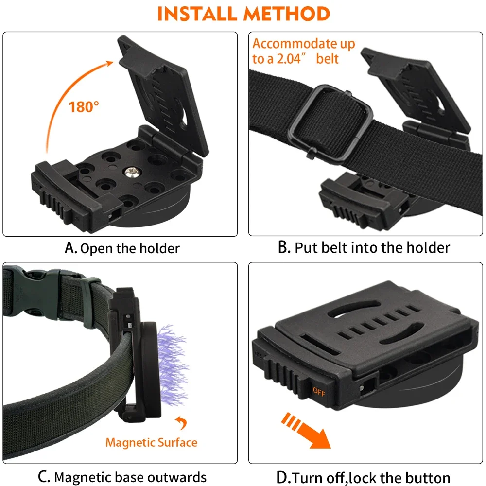 Magnet Master Tool Holster Belt Clip D66mm Magnetic Tool Belt Clip Hammer Screwdriver Handsfree Adjustable Wrench Magnetic Tools