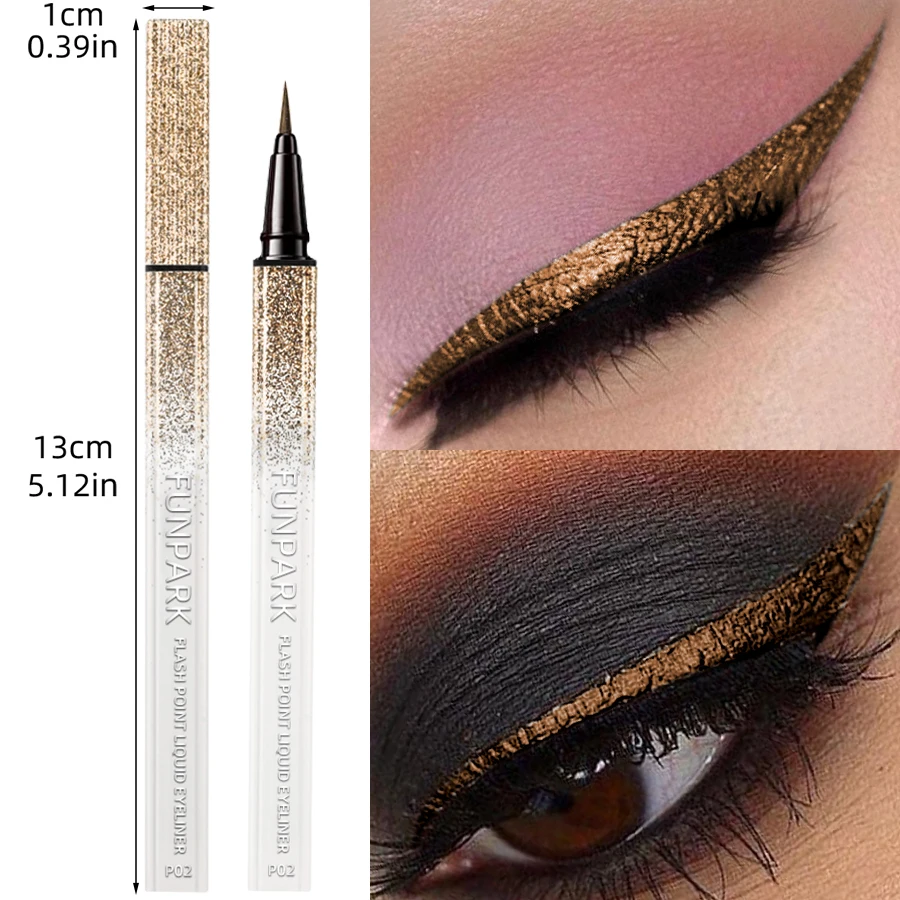 Stylo Eyeliner liquide Flash, Durable, brillant, imperméable, liquide coloré, maquillage coréen pour femmes, cadeau, cosmétiques marron, 1 pièce