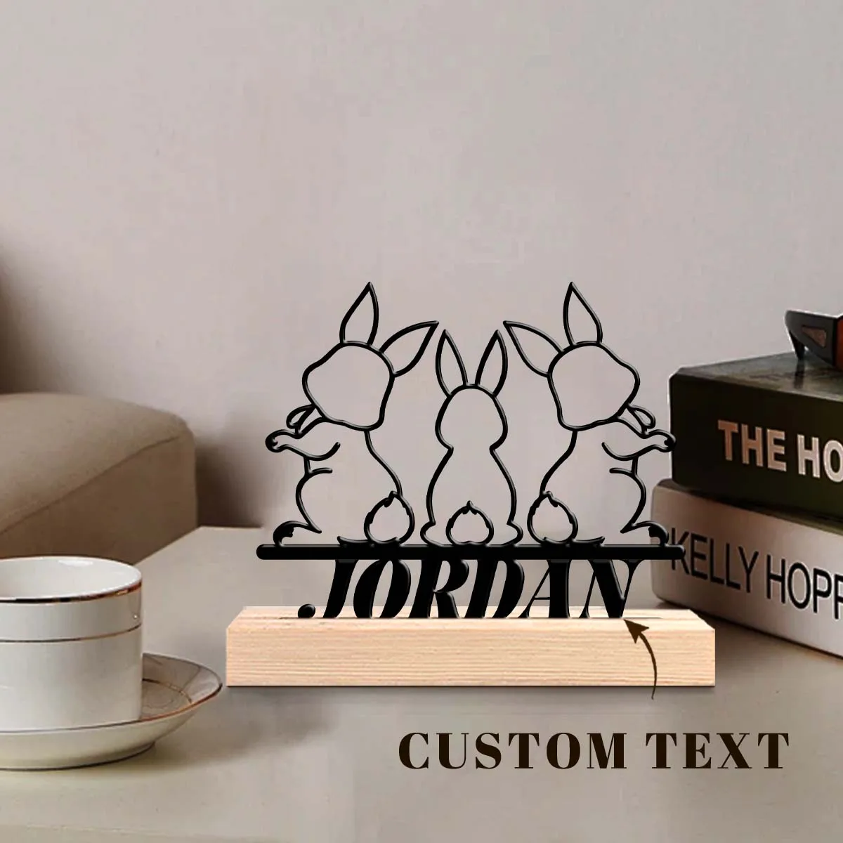 1pc Interesting Desktop Metal Statues Custom Content Equipped with Wooden Base Room Decorations, Bar Counter Decorations