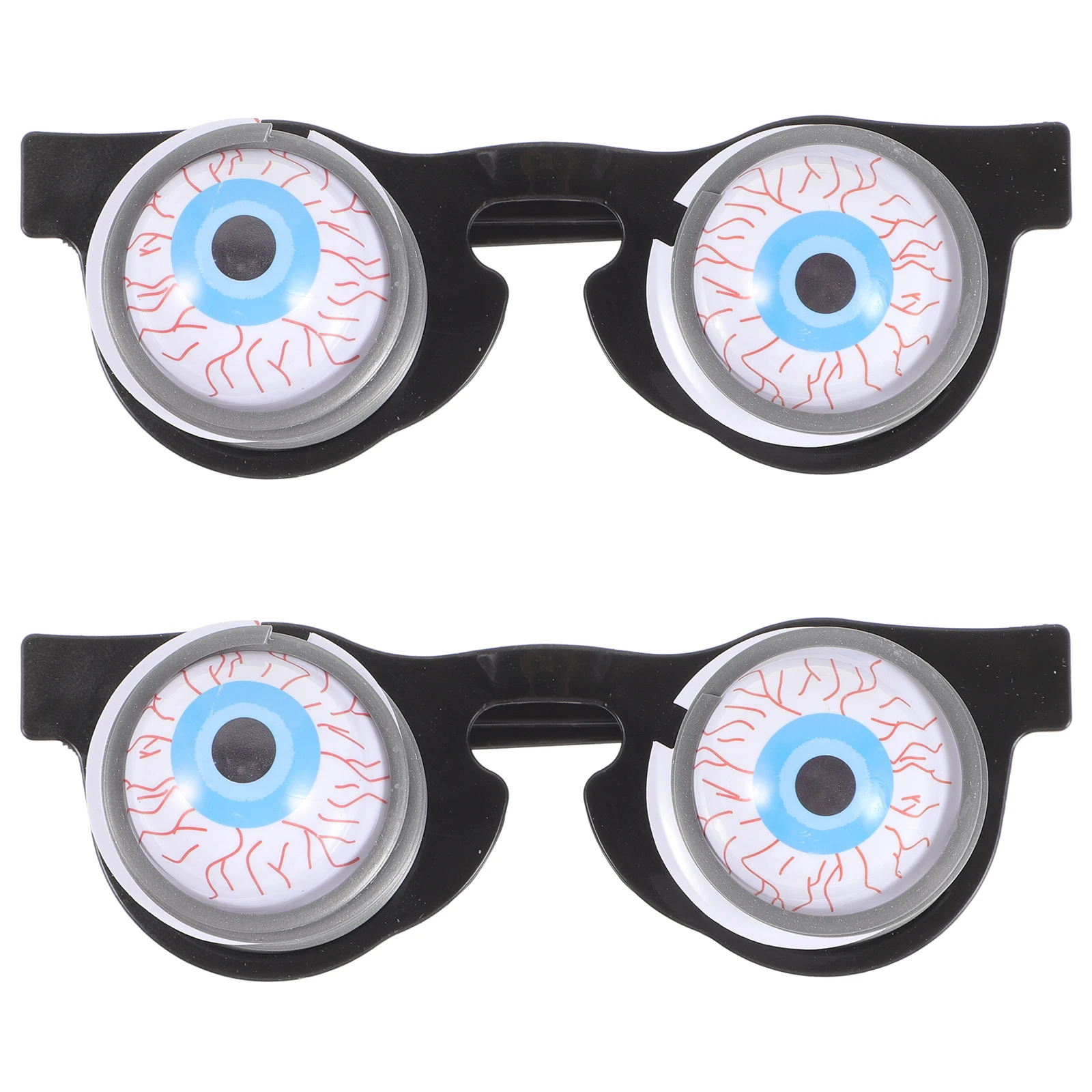 

2pcs 2 Pieces Scary Eyeball Glasses Funny Photo Booth Props Spring Costume Accessory Horror Party Trick Prank Eyewear