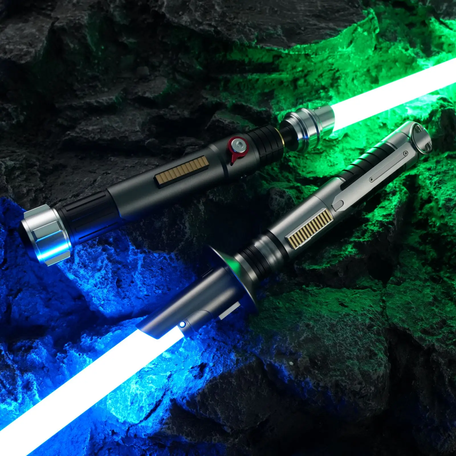 DamienSaber-Heavy Dueling Metal Hilt com Controle de Movimento, Sabre Jedi, Ezra Bridger, 34 Fontes De Som, 2Pcs