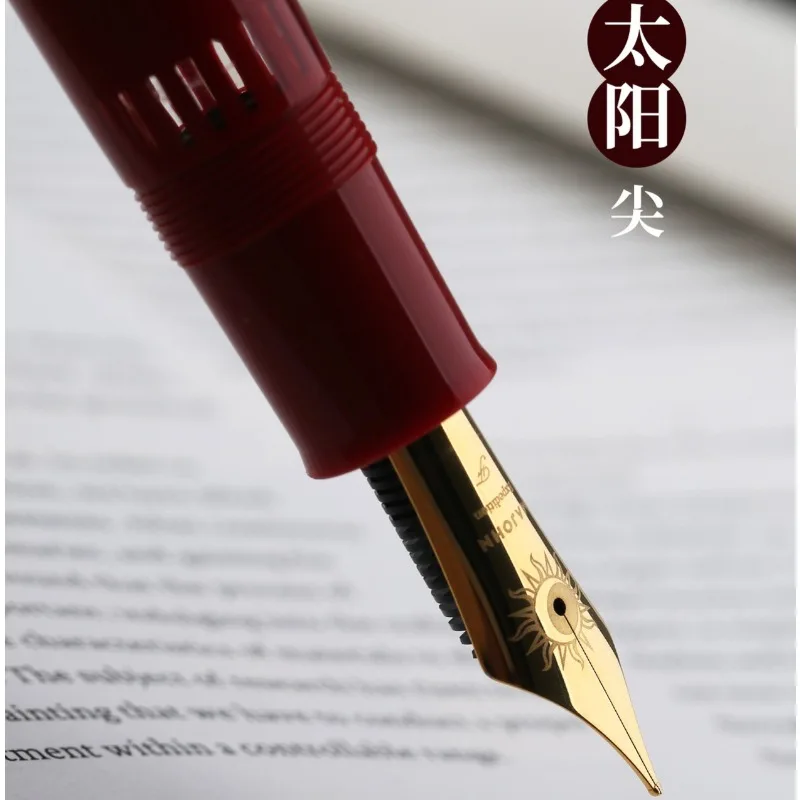 

MAJOHN P141 8. # 40 солнечных наконечников, двухцветная ручка с наконечником, металлический медный поршень, поглощающая чернила, ручка из смолы, стержень для практики эскизов, чернильная ручка