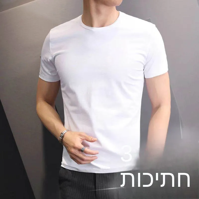 Men's Long Sleeve T-Shirts Fashion Shirt Tops for Ma Slim Fit Velvet PU Leather Bright Thread City Walk Summer Thin Short Sleeve