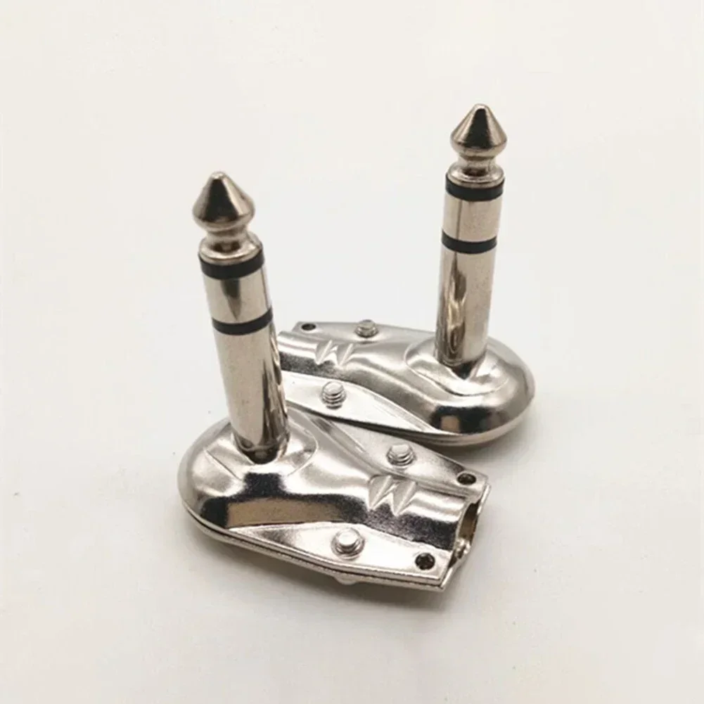 4Pcs 6.35mm 1/4 Inch Stereo TRS Right Angle Guitar Plug Flat Male Connector Suitable For Making Patch Cables For Guitar Pedals