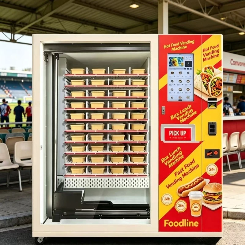 24-hours Commercial Hot Food Breakfast Dinner Lunch Vending Machine -18°C 21.5-inch Touch Screen Fast Food Vending Machine