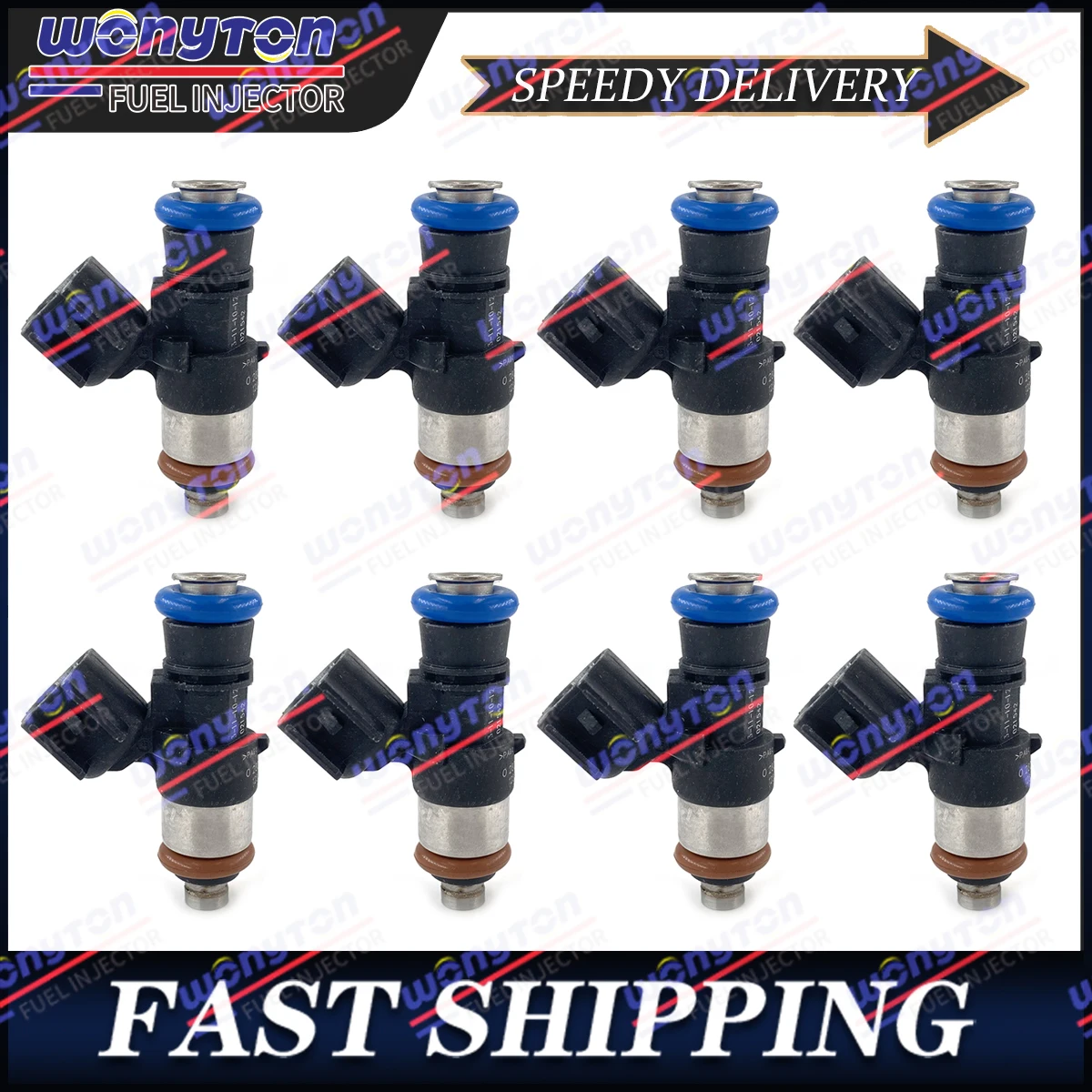 Wonyton Replacement 8pcs Fuel Injectors 0280158077 0280158091 Compatible with 2005-09 Buick Allure LaCrosse Chevrolet Impala Pon