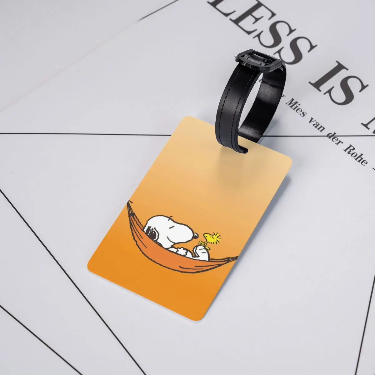 Étiquette de bagage personnalisée S-Snoopys, dessin animé mignon, sac de voyage, valise, couverture de confidentialité, étiquette d'identification