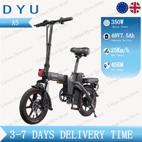 DYU A5 Electric Bicycle 350W Folding Electric Bike 25km/h Speed 48V 7.5AH Lithium Battery 14 inch 60KM Max Range Outdoor E-Bike