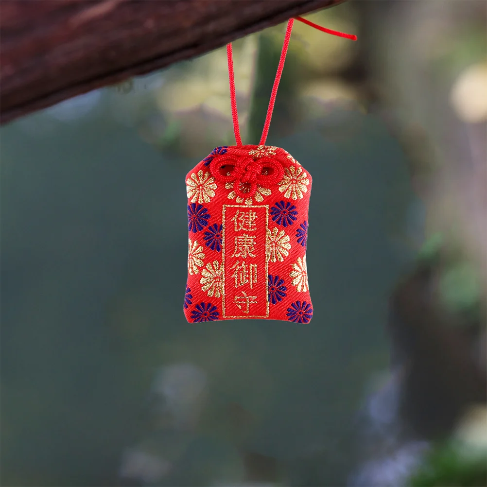 

2 pcs Japanese Aesthetic Omamori Charm Handmade Blessing Pouch For Car Home Office Traditional Lucky Hanging Sachet Keychain