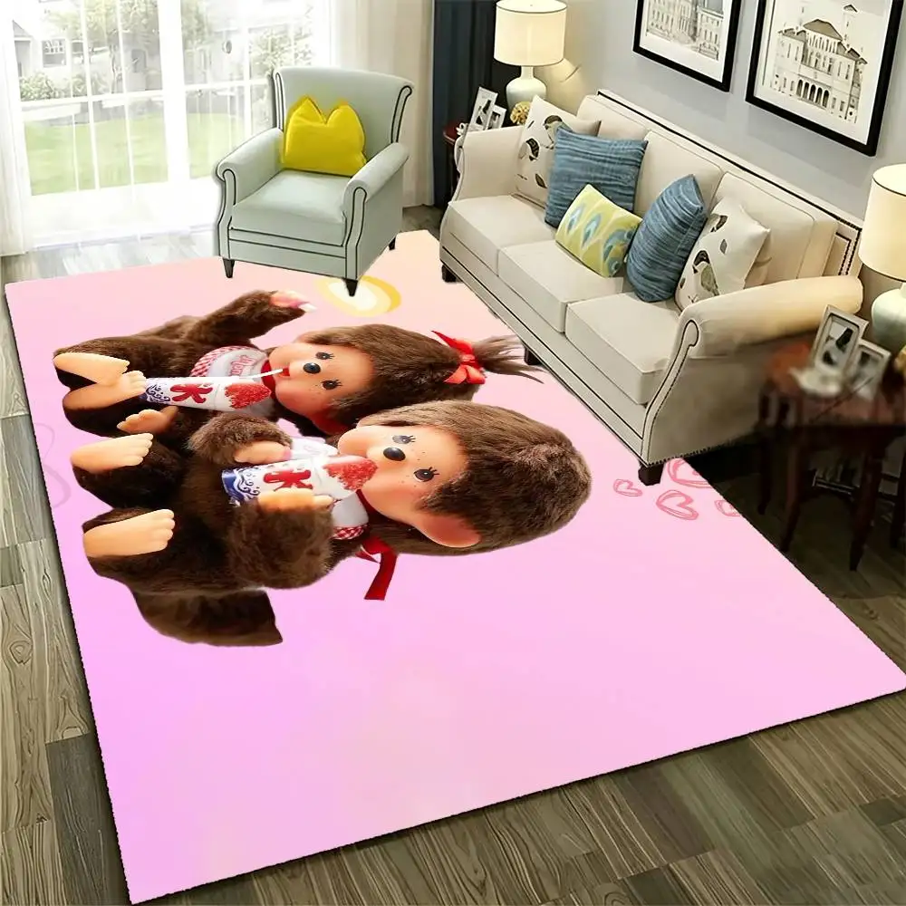 Cute M-Monchhichi Soft Thick Non-Slip Mat for Living Room Bedroom Kitchen Decor Rugs