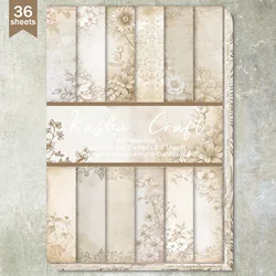 36 Sheets A5 (European Classic Pattern Border) Clipping Thin Paper For Bullet Diary, Junk Magazine, Greeting Card Background