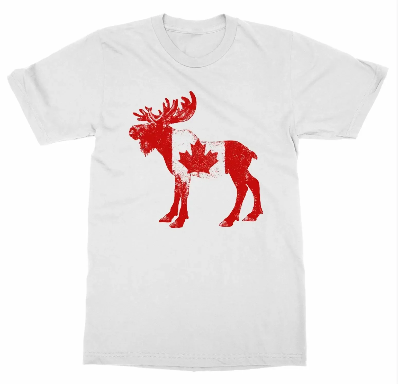 Fashion Design Canada Flag In Moose Printed Men's T-Shirt Summer Cotton Short Sleeve O-Neck Unisex T Shirt New S-3XL
