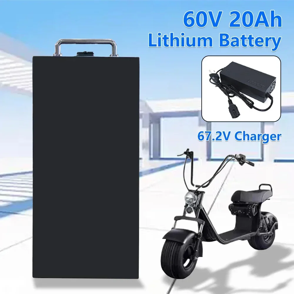 18650 60V 20Ah Electric Scooter Battery, For 250W~1500W Motorcycle/Tricycle/Bicycle Waterproof Lithium Battery + 67.2V Charger