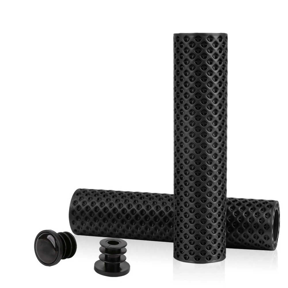 

Bike Handlebar Grips with Ergonomic 3D Printed Breathable Design to Maintain Dry Secure Grip During Rain or Sweat