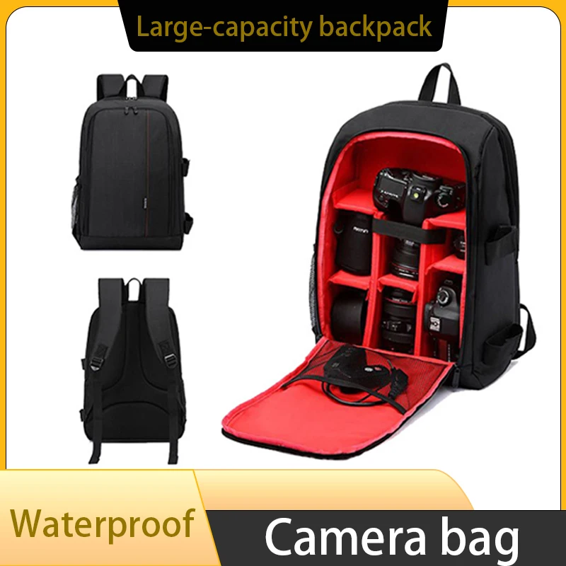 Mochila impermeable para cámara de gran capacidad, bolsa para trípode, mochila para cámara réflex digital de un solo lente, adecuada para la mayoría de las cámaras.