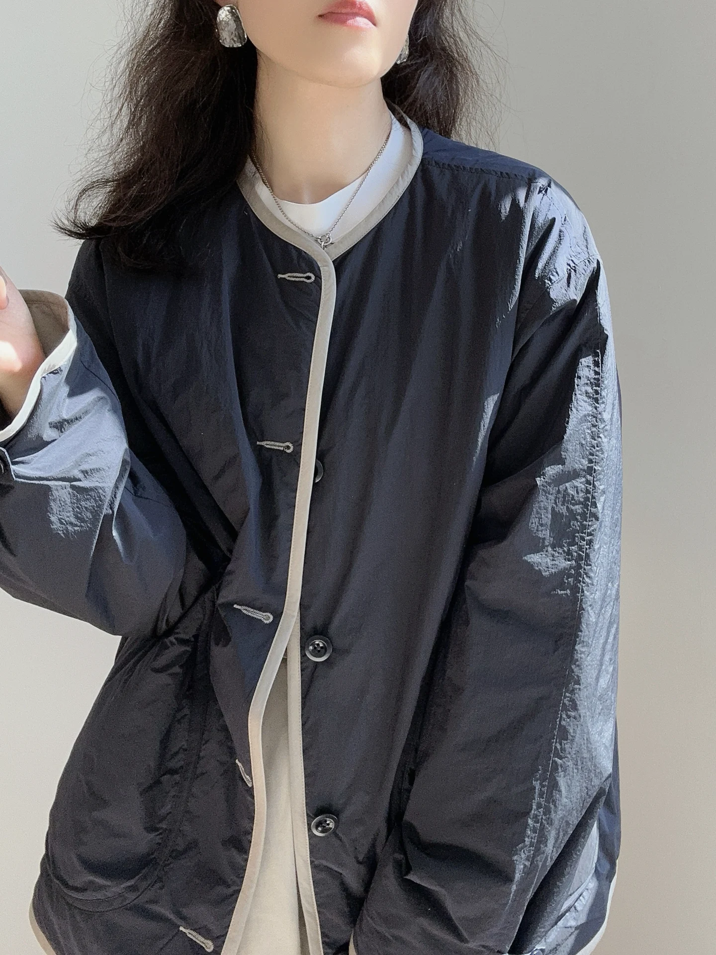 

Efficient Warm Fce Jaet Lightweight Cotton Vest Women's Double-Sided Wear Autumn New Sle Small Size Faionable Commute