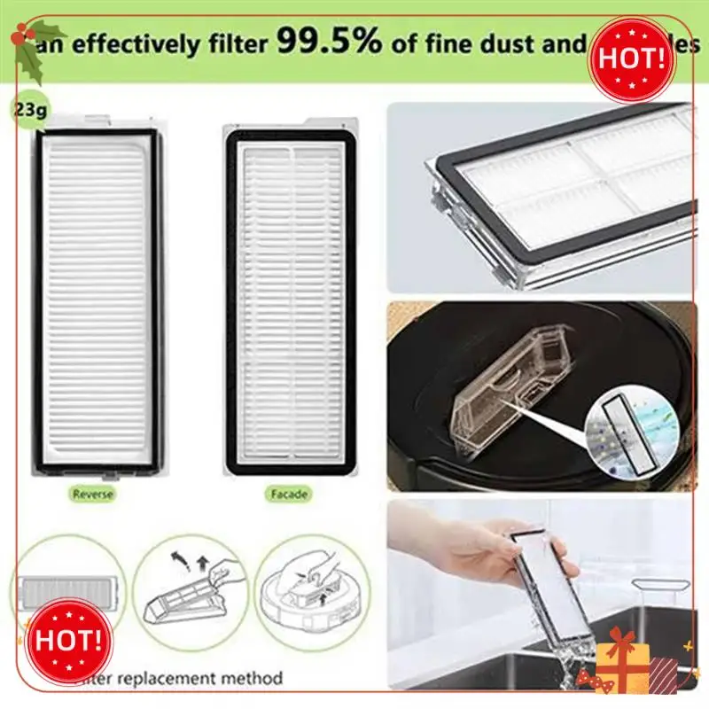 Запчасти для пылесоса ABLE для Roborock Q Revo Maxv/Q Revo S/Q Revo Pro, основная боковая щетка, мешок для пыли, фильтр Hepa, тряпки для швабры B