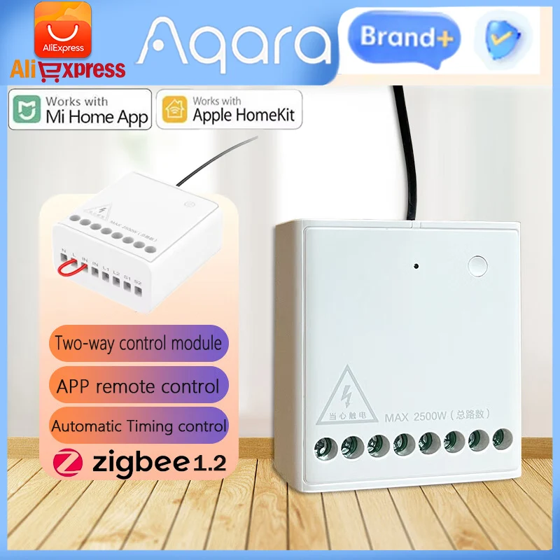 Original Aqara Two-way Control 2 Channels Switch Controller Wireless Relay Controller Smart Timer with Mijia Mi Home Homekit APP