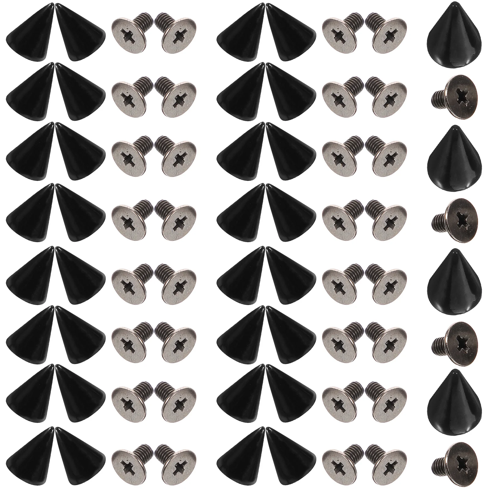 

100pcs 7x10mm Black Metal Rivets Screws for Phone Case Decorative Accessories Craft Jewelry Supplies Cone Shaped Sturdy