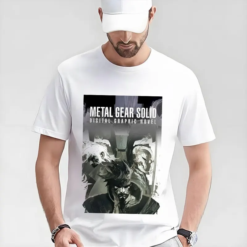 Metal Gear Solid MGS Game Gift T‑Shirt for Gamer 0315 Unisex Cotton Short Sleeve Tees Solid Snake Graphic Print Streetwear Tops