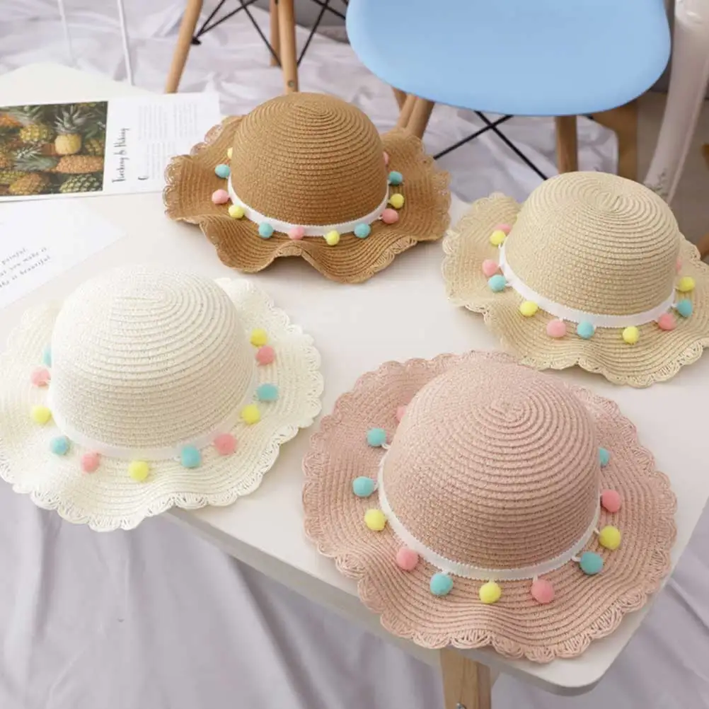 

Straw Sun Hat Kids Summer Cap Beach Hat Cross-Body Bag Outfits Wallet Child Cosplay Suit Wide Brim Outdoor Protection
