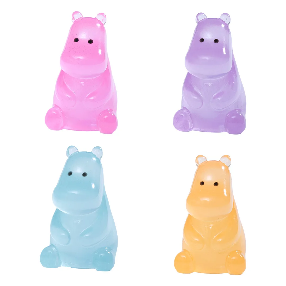 10/20/50 قطعة صغيرة الراتنج فرس النهر توهج في الظلام مضيئة مصغرة فرس النهر شخصيات حيوانات صغيرة DIY بها بنفسك الجنية Garde الديكور #6