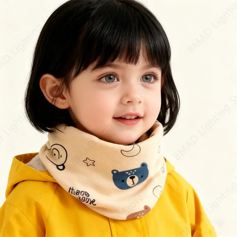Childrens Winter Scarf Cotton Baby Neckerchief Soft Neck Collar Warmer Kids Scarves 0-12 Years Cute Scarf  Cosplay Accessories