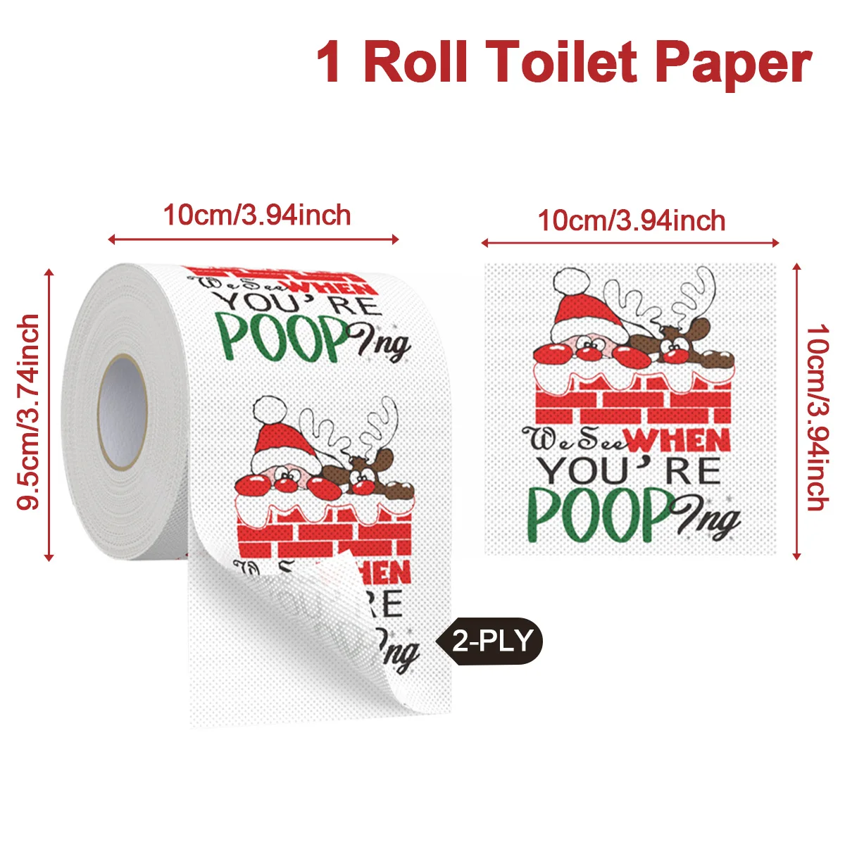 Rollo de papel higiénico navideño, Feliz Año Nuevo 2026, suministros navideños, rollo de pañuelos de Navidad, servilleta, herramienta de cocina, decoración del hogar, Año Nuevo