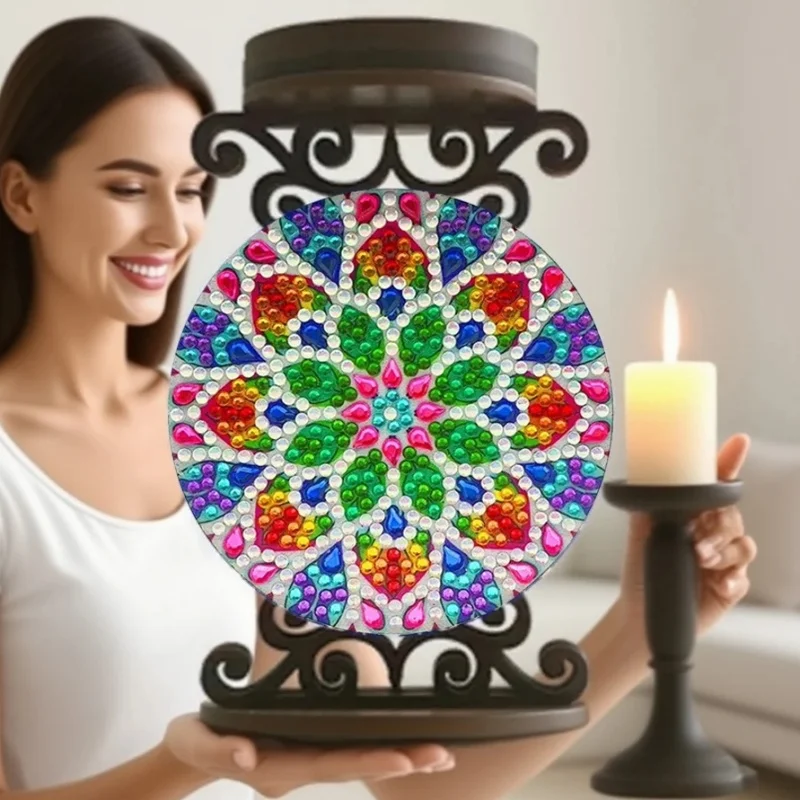 

Мандала алмазная живопись подсвечник украшения подсвечник для ароматерапии 5D DIY Алмазный художественный мини-подсвечник для художественных промыслов