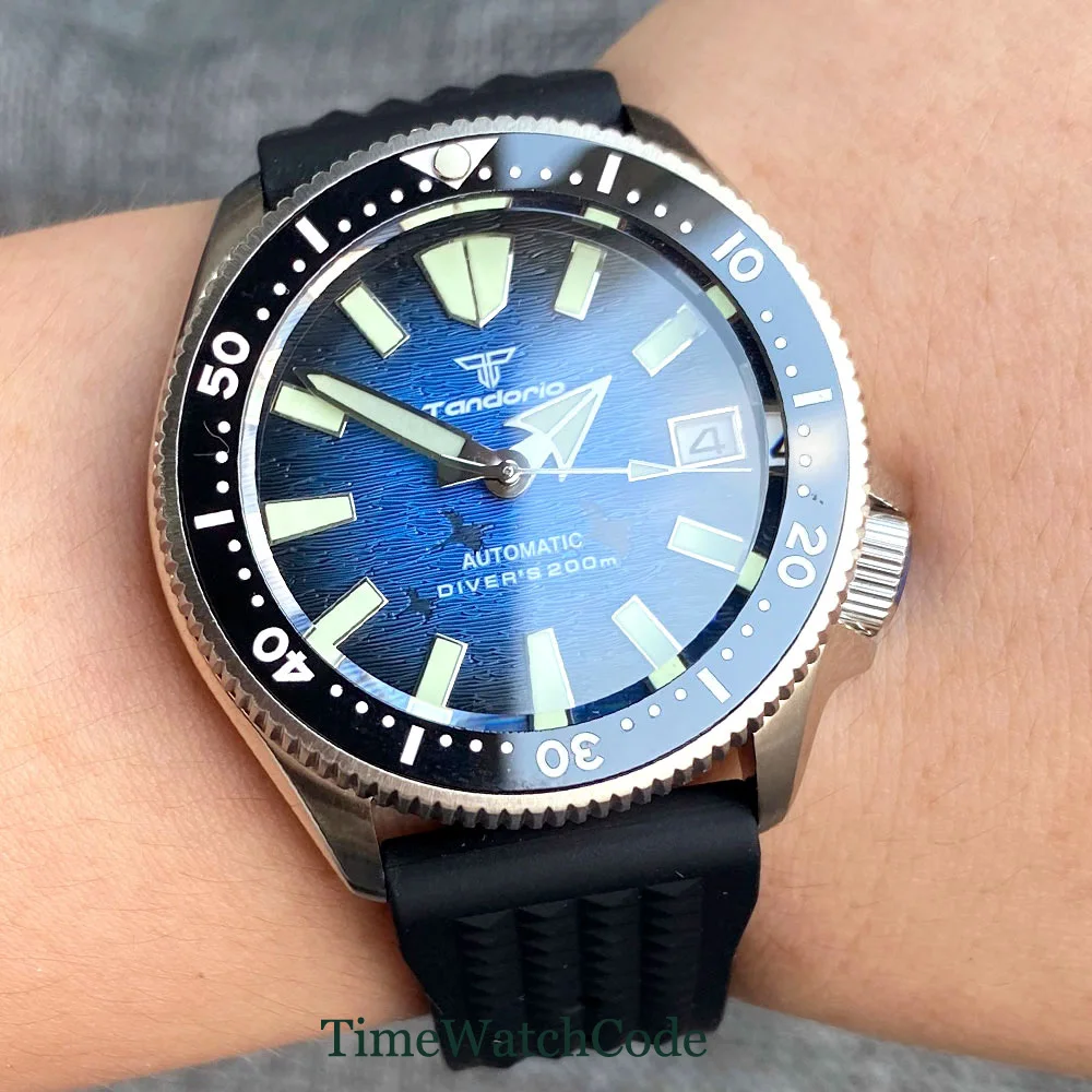 Tandorio Diving Automatic Watch for Men NH35 Movement Lady Watches Sapphire Crystal 20BAR Waterproof 37mm reloj hombre