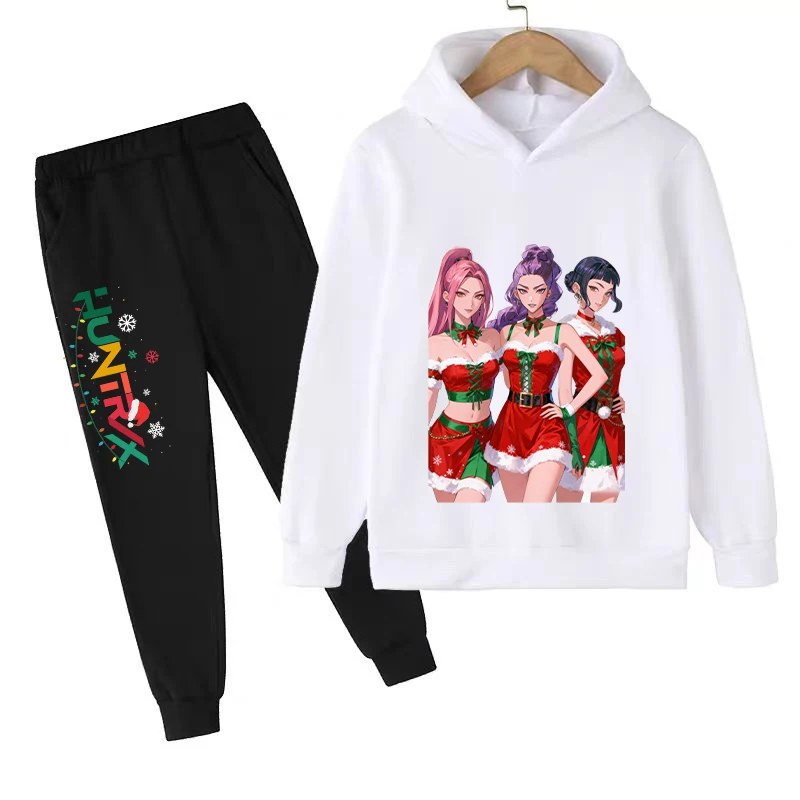 مجموعة هوديي للأطفال من KPop Demon Hunters لعيد الميلاد، تصميم رائع، تبدو الأطفال أنيقة للغاية في ذلك