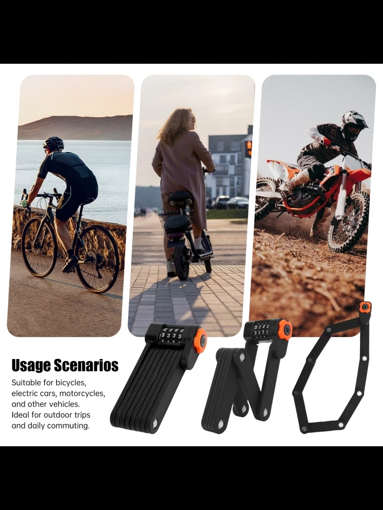 AliExpress Bicycle Lock Folding Password Lock Theft-proof Password Lock Mountain Bike Accessories Electric Bike Fixed Lock