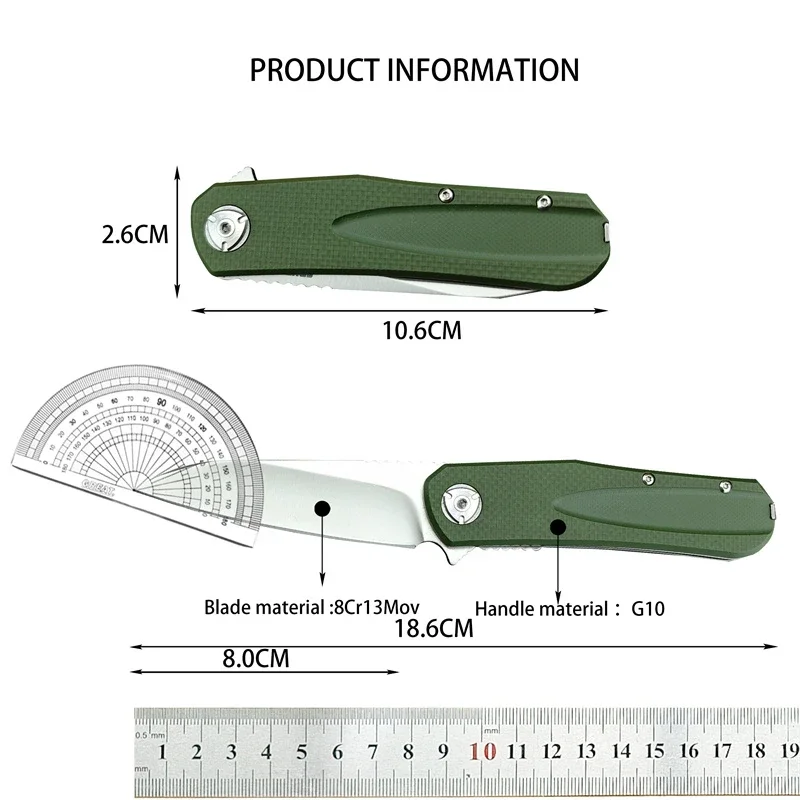 CR 6535 Folding Pocket Knife Survival 8Cr13Mov Blade G10 Handle Camping Tool EDC Outdoor Self-defense Multi-fuctional Kinves