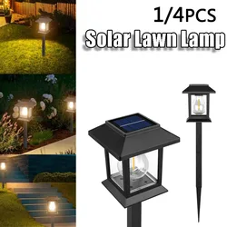 1/4 Pcs Solar Lawn Lamp Outdoor Waterproof Lighting Courtyard Lawn Decoration Light for Garden Pathway or Green Belt Lights