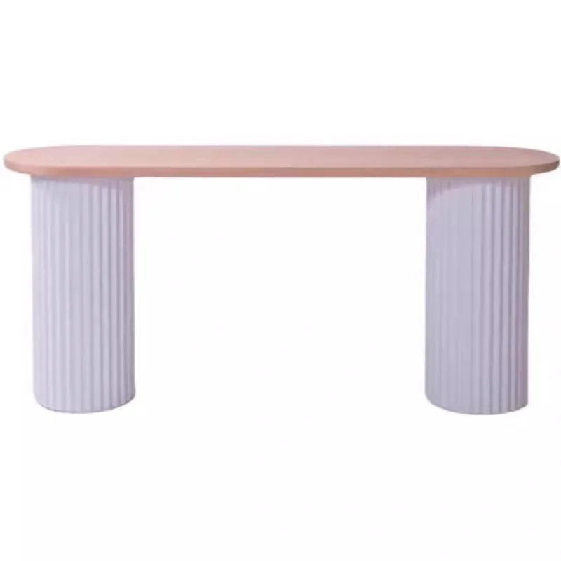 

French style, entrance table, light luxury, semi-circular, entrance, simple, modern
