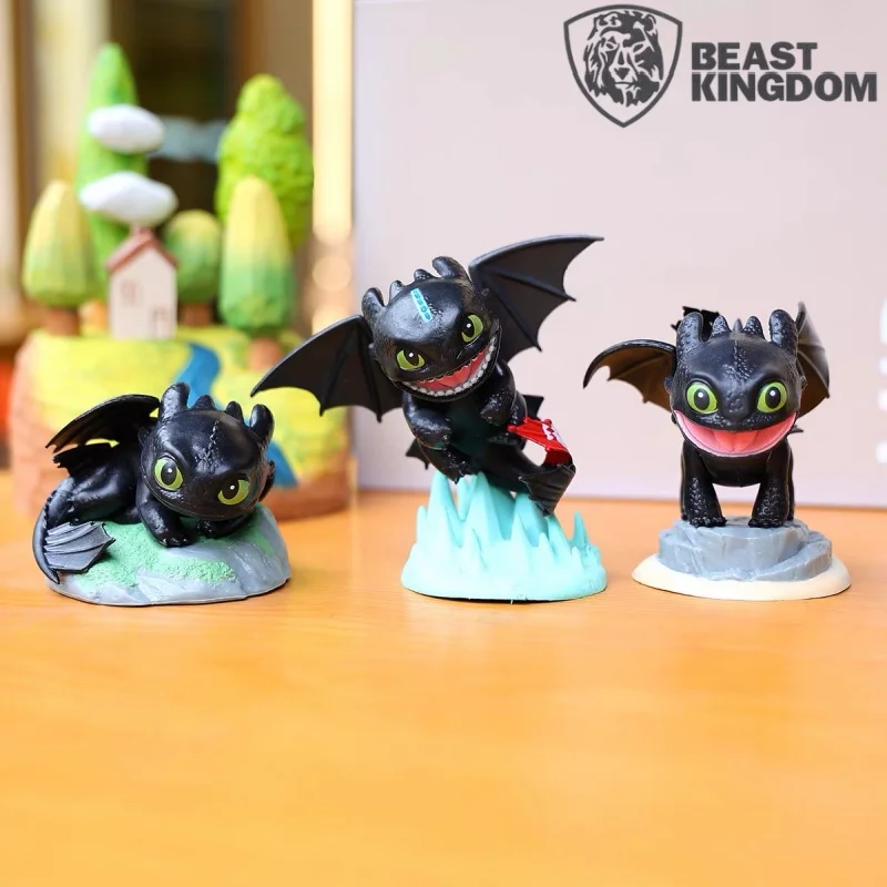 In Stock Genuine BEAST KINGDOM Toothless Night Fury Model Collectible Figure How To Train Your Dragon Desktop Decor Gift Toy view 2