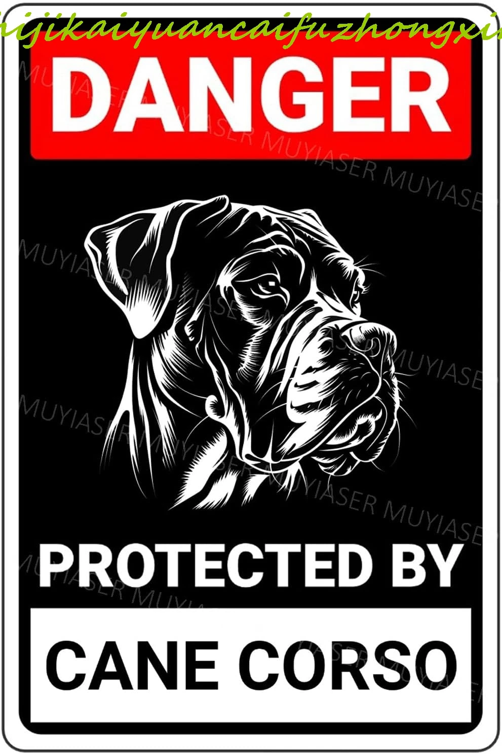 Danger Protected By Cane Corso Beware Of Dog Sign Aluminum Metal Tin Signs Door Sign Warning Sign For Fence Gate Yard Home Wall