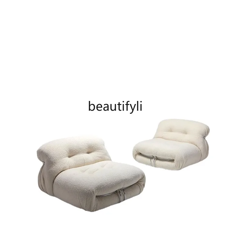 

Balcony Lazy Sofa Lying Armchair Nordic Home Bedroom Small Couch Living Room Recliner Cashmere Leisure Chair furniture