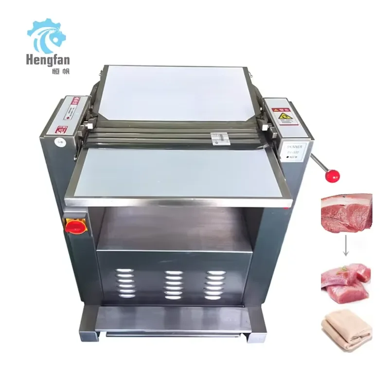 Automatic Meat Slicing Machine for Sweden Long Slice Pork Skin Slicer Pork Skin Peeling Machine Beef Peel Meat Cutter Machine