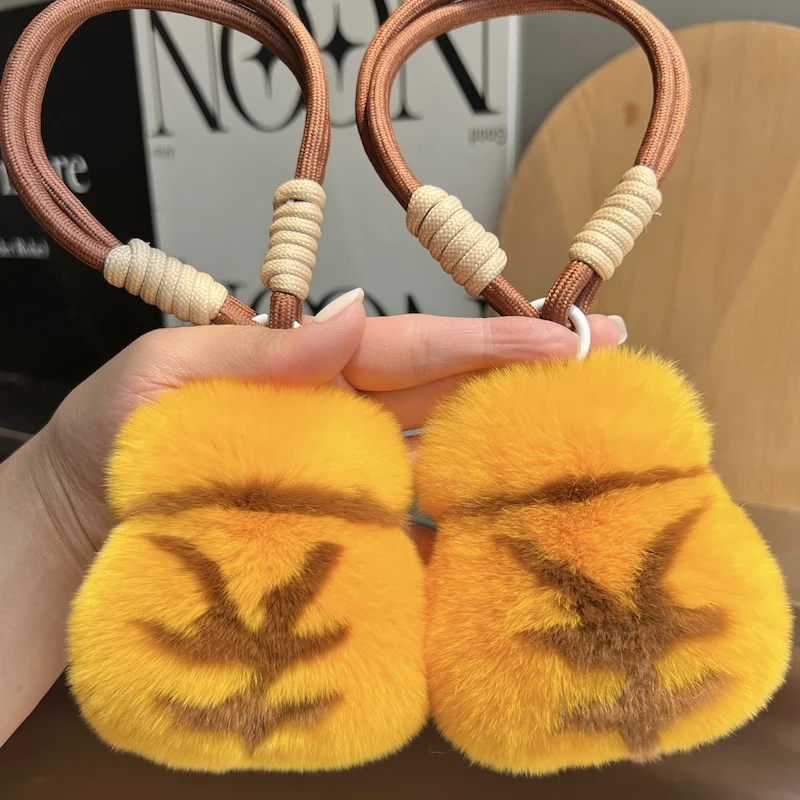 Echter Kaninchenfell-Taschenanhänger, Schlüsselanhänger, süßer Anhänger, Ins-Puppen-Taschenanhänger, süßer Autoschlüsselanhänger für Damen, echtes Fell, Geburtstagsgeschenk – Detail 2