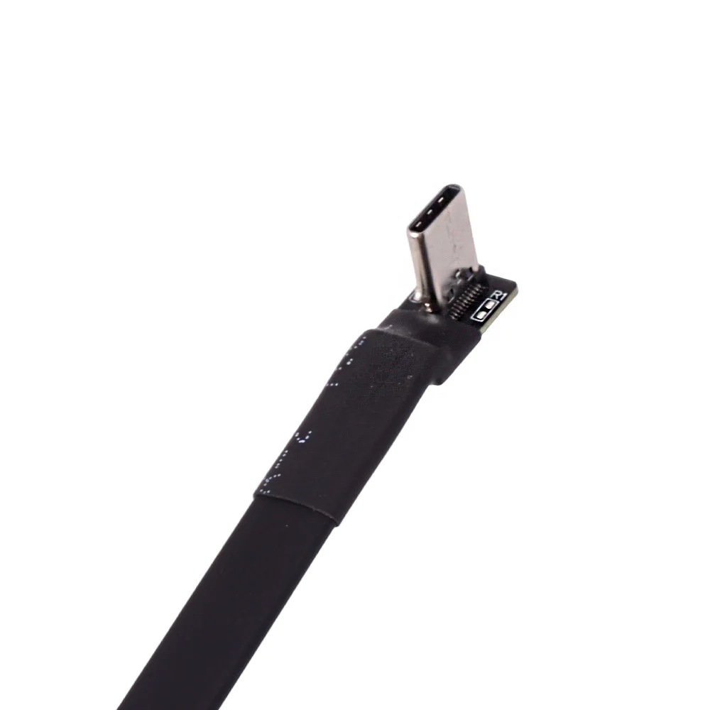 USB 3.1 Type-C to Type-C USB C Flat Data Soft Extension Cable Double 90 Degree Elbow 1.5A for GPS Storage Imaging Equipment