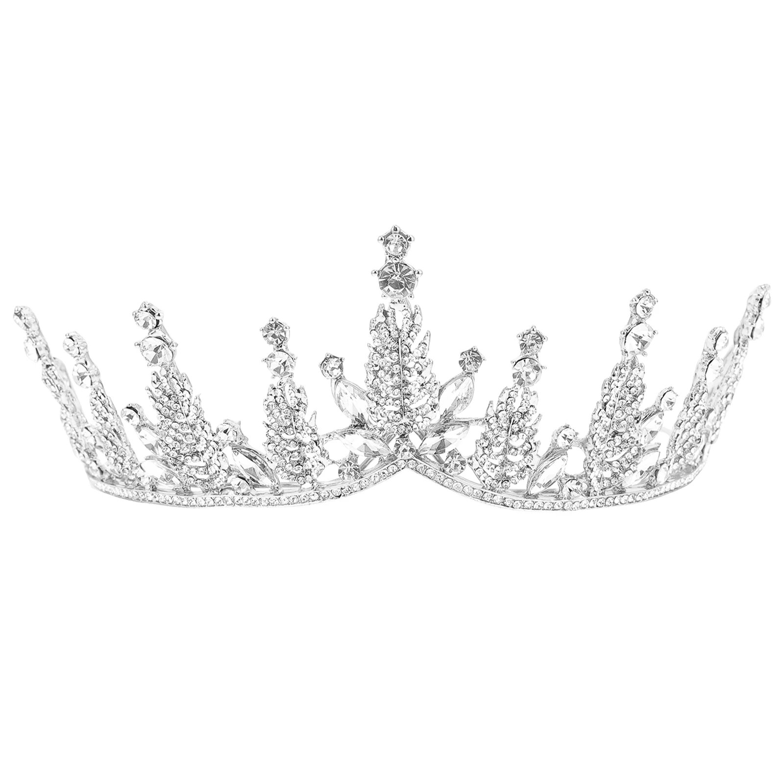 

1pc Shiny Rhinestone Crown Headdress Wedding Bridal Tiara Zinc Alloy Crown Headpiece For Party Photography Decoration