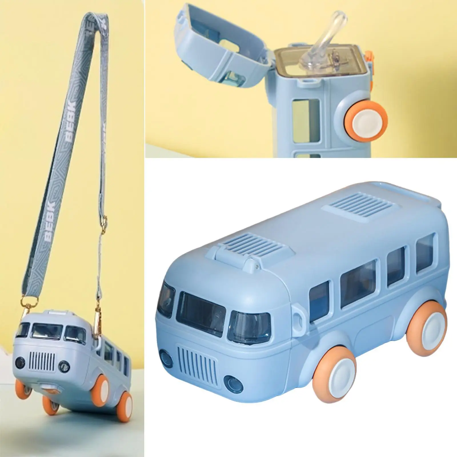 Kawaii Water Bottles Girls Drinking Bottle Kids Toy Bus Water Cups for Kids