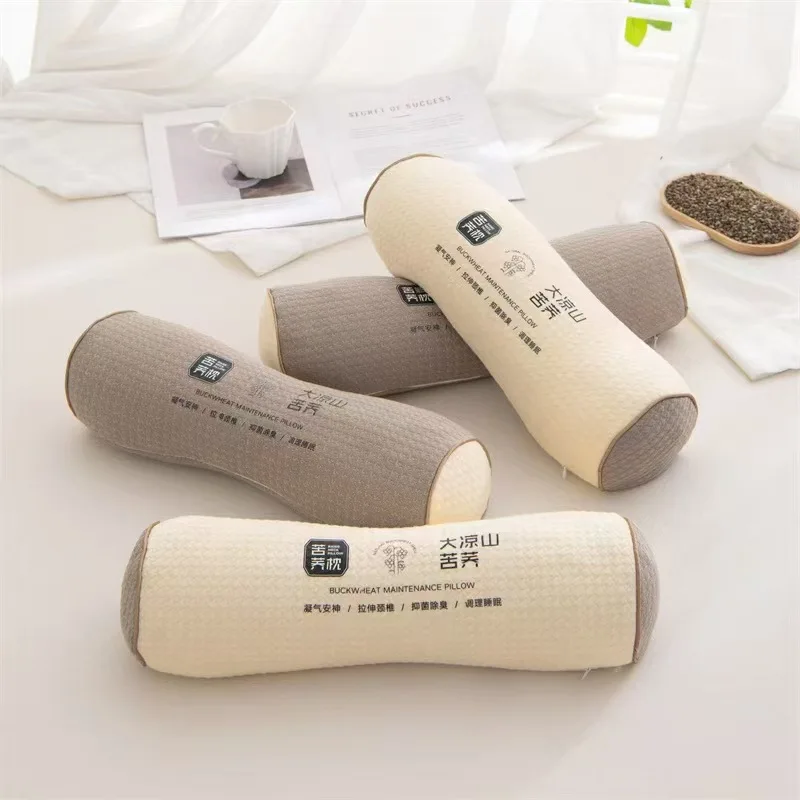 Neck Support Pillow round Shape Whole Buckwheat Hull Cervical Spine Protection Pillow Core Comfortable Material Citywalk Suit...