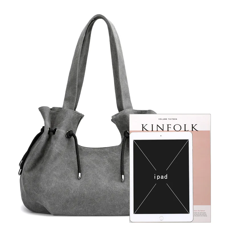 2022 Chất Lượng Cao Nữ Canvas Túi Tote Nữ Túi Xách Phụ Nữ Đeo Vai Hobos Bolsa Feminina Công Suất Lớn Túi Xách Bolsos Mujer