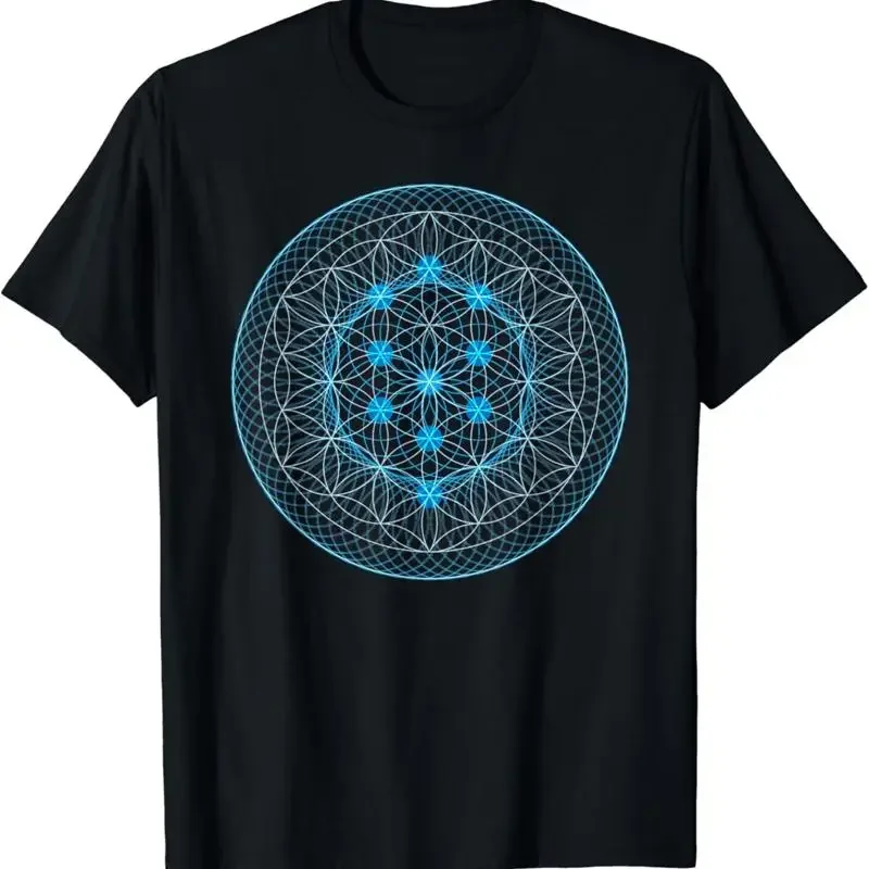 NEW LIMITED Sacred Geometry Flower Of Life With Kabbalah Tree T Shirt S 3XL