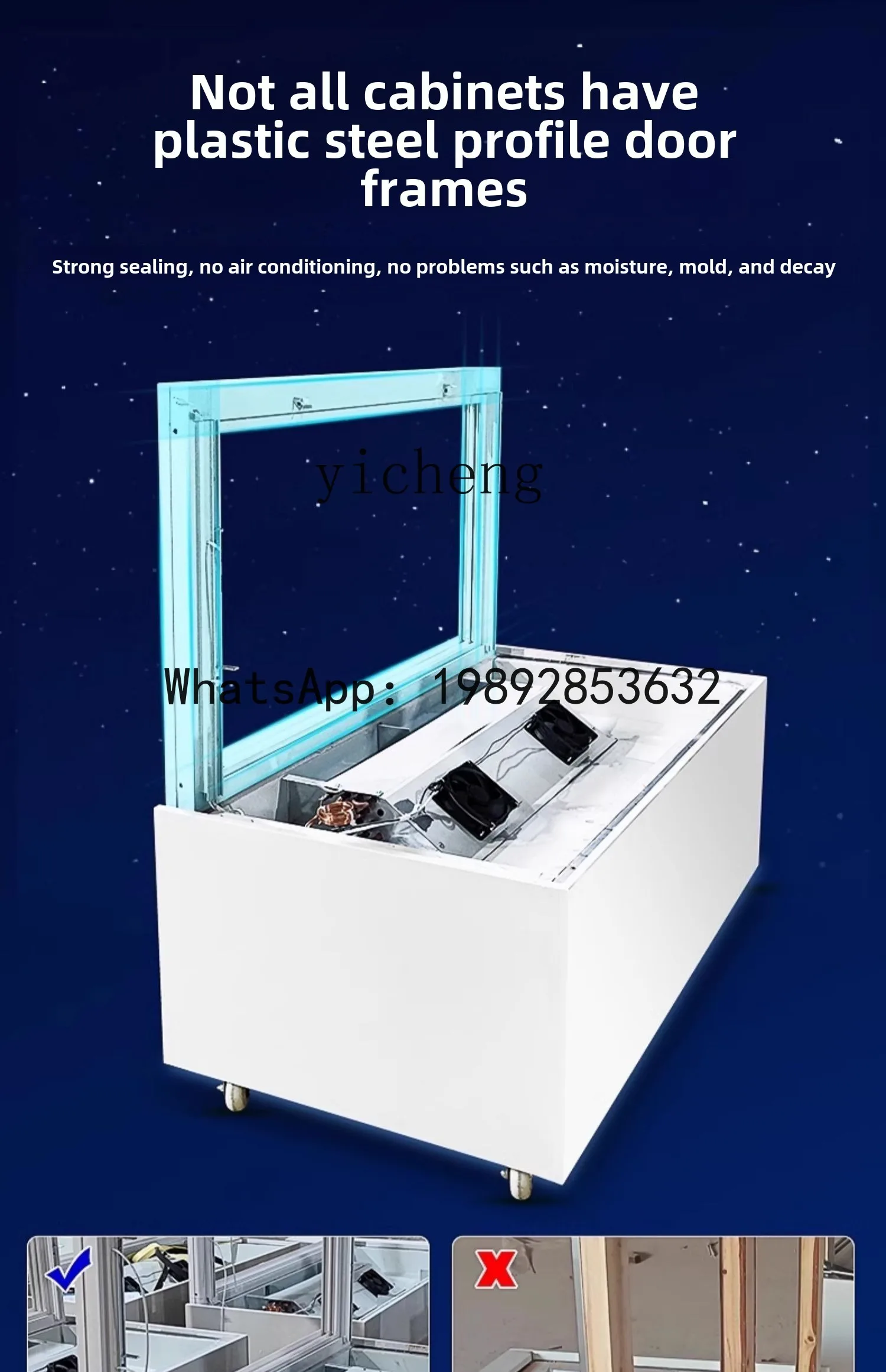 AB 1-vitrinekast gekoeld commercieel luchtgekoeld kleine desserts West Point koelkast vers