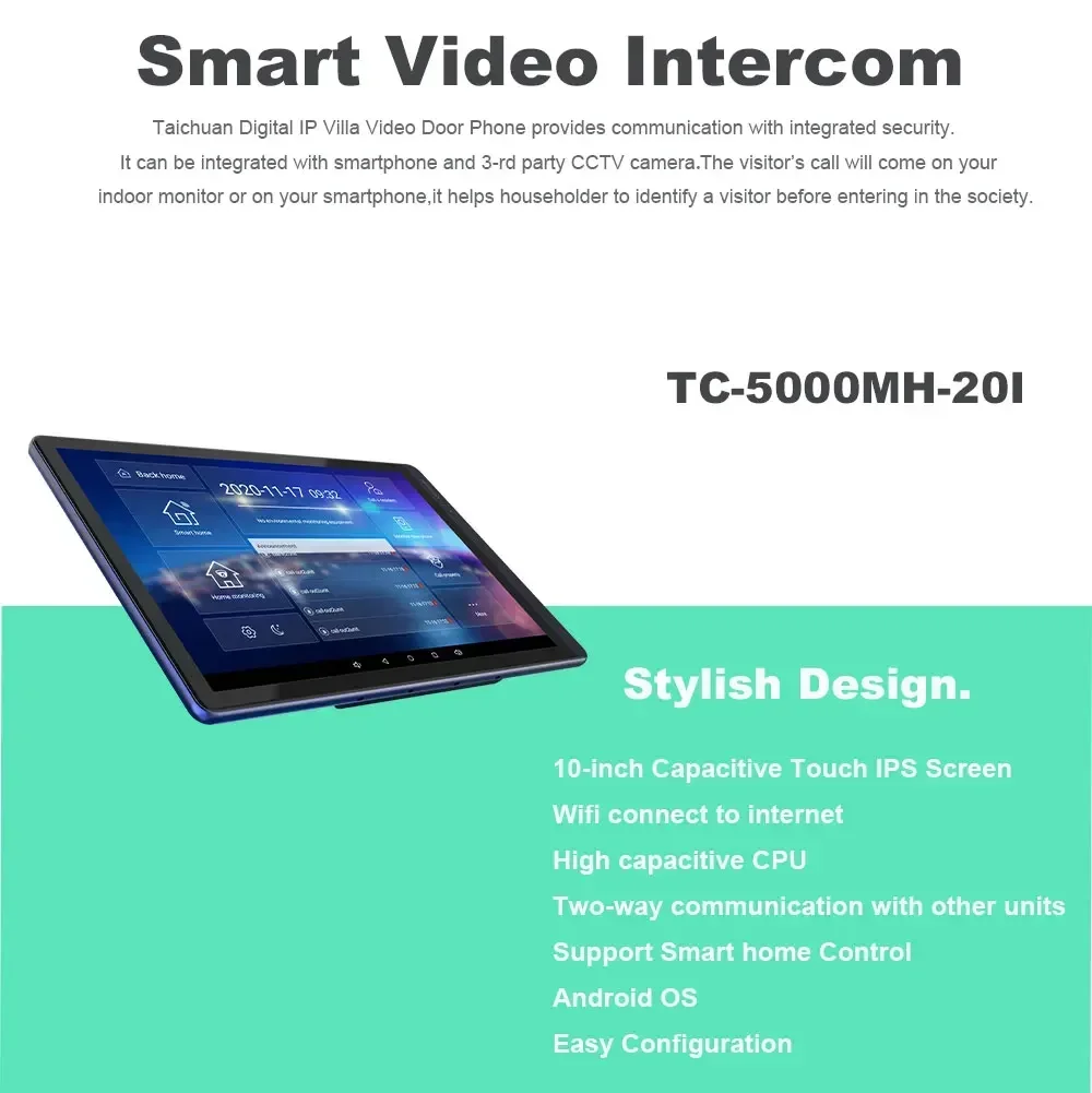 Android System SIP IP 10 Inch Smart HD IP Video Intercom Doorbell Video Entry Intercom for Multi Apartments