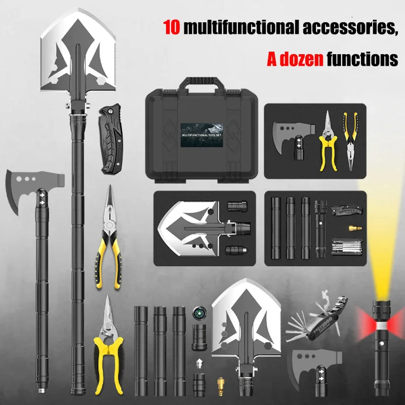 Outdoor camping survival engineer shovel set with axe multi-functional tactical folding shovel Outdoor survival equipment