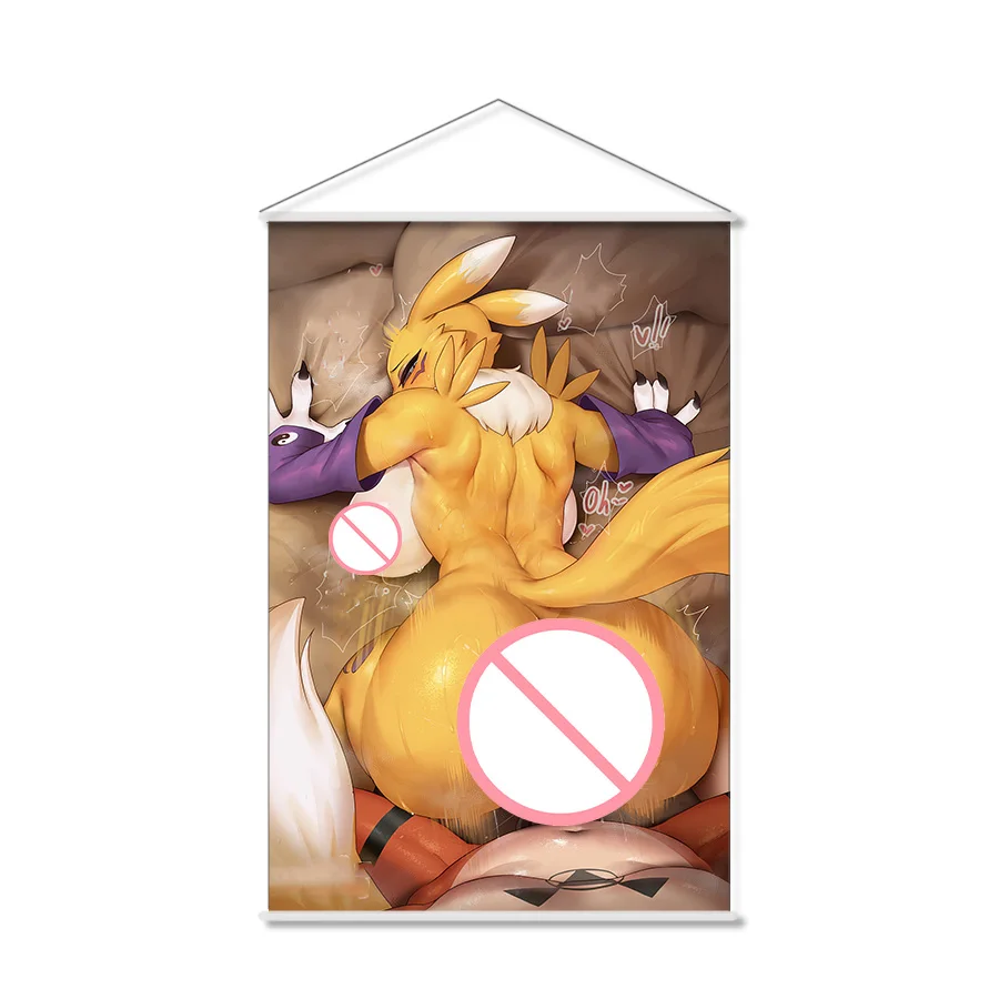 Renamon Anime Wall Scroll Hanging Poster Home Decor Painting